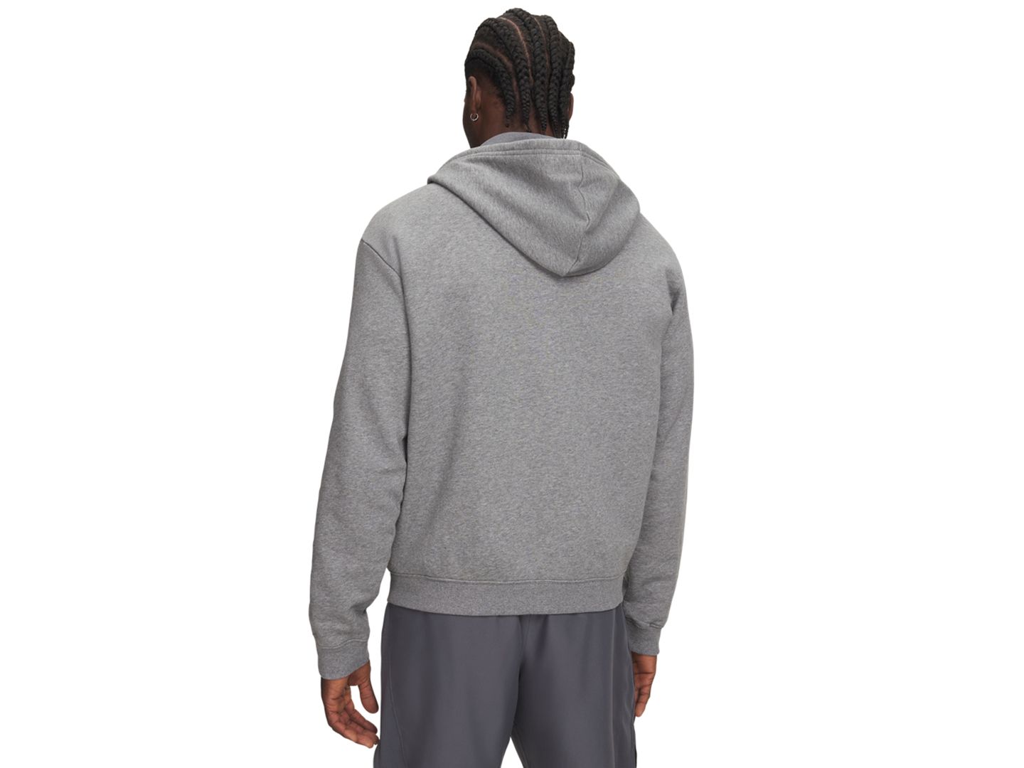 Мужское худи Under Armour Rival Full-Zip, цвет: Тёмно-серый меланжевый — фото 3