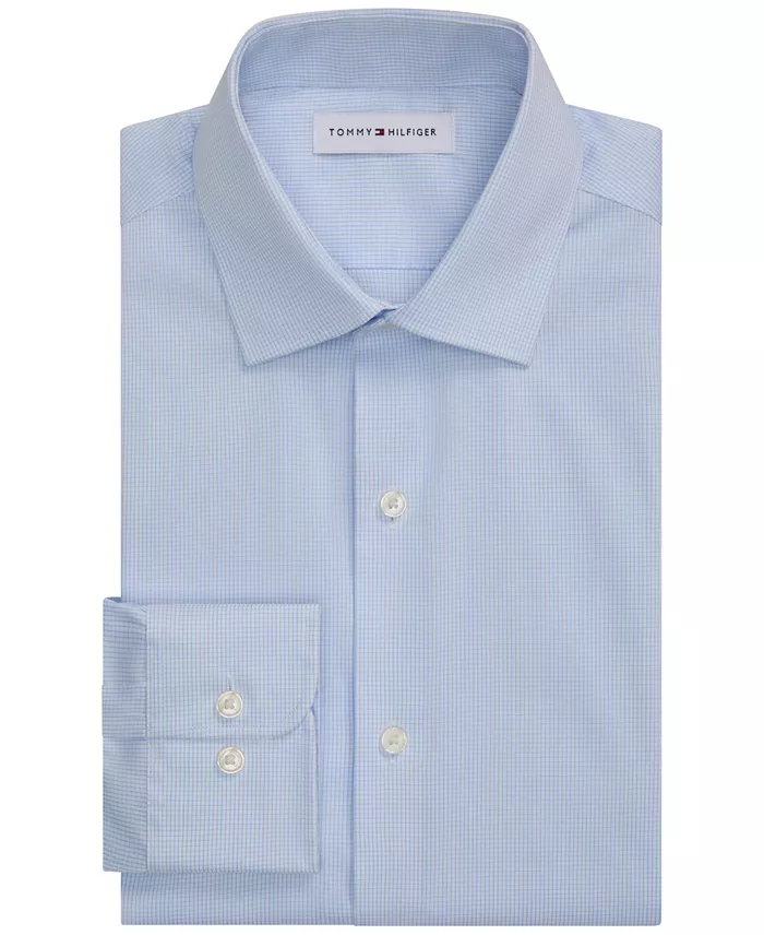 Men's Athletic-Fit Performance Check Dress Shirt