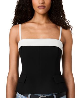 Women's Azra x Carey Foldover Sleeveless Square-Neck Colorblock Top