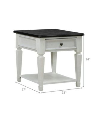  Wood End Table with Drawer and Bottom Shelf for Living Room