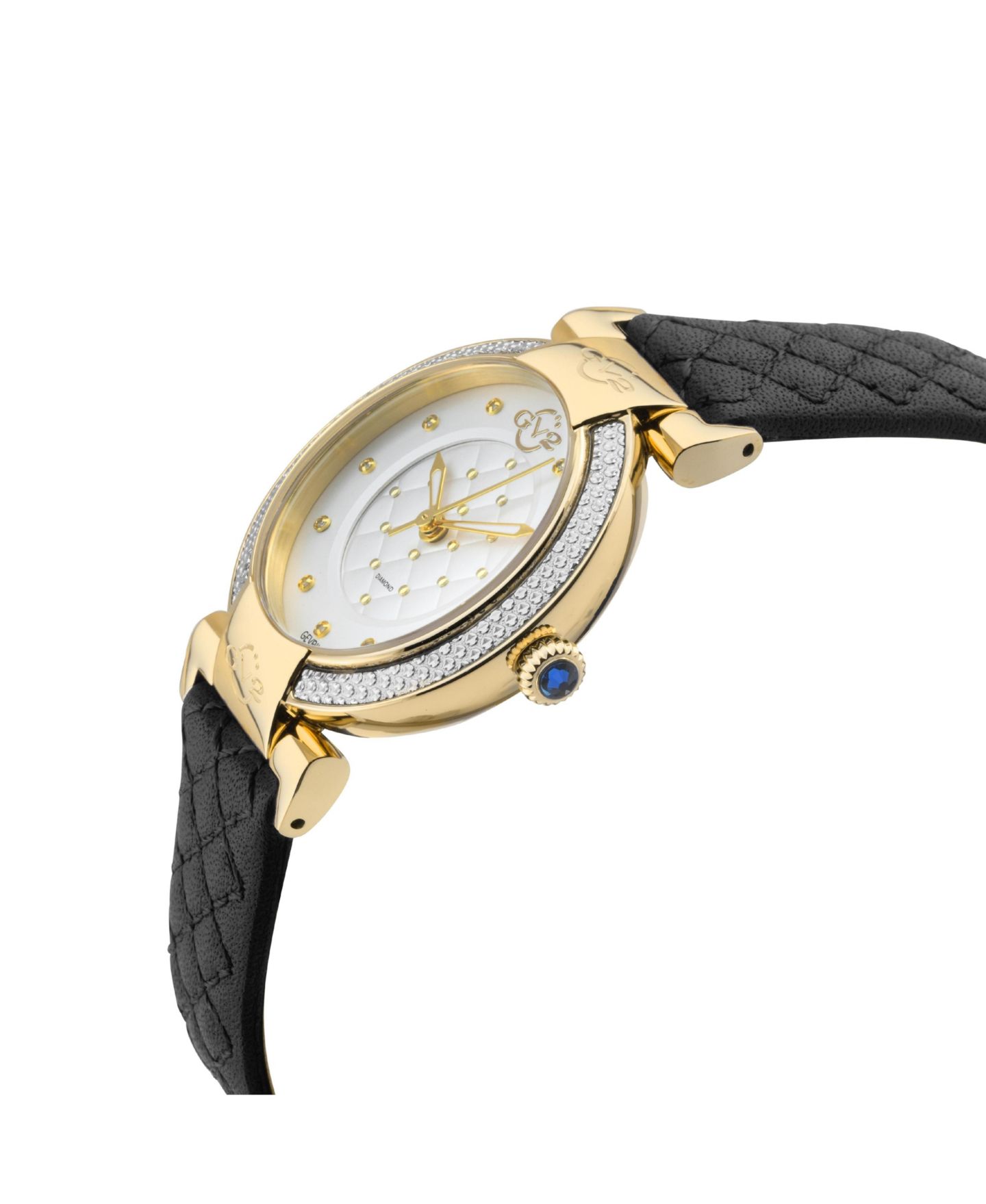 Женские часы GV2 by Gevril Berletta Swiss Quartz Leather Strap Diamond Watch — фото 3