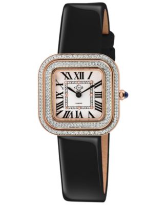 Women's Bellagio Swiss Quartz Italian Leather Strap Diamond Watch