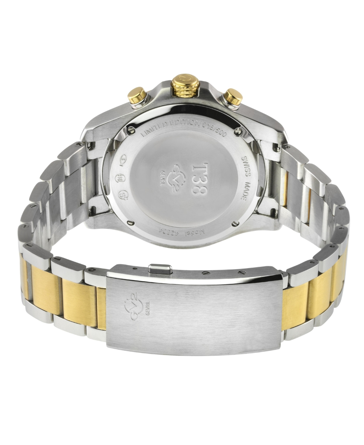 GV2 by Gevril Men's Swiss Made T38 Swiss Quartz Two tone Stainless Steel Bracelet Watch