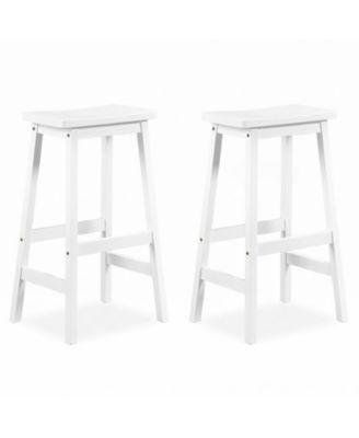 29'' Saddle-Seat Counter Height Stools Set of 2 Backless Barstools with Curved Seat