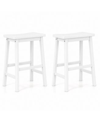 Saddle-Seat Counter Height Stools Set of 2 Backless Barstools with Curved Seat