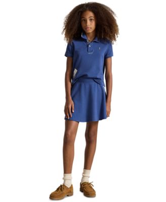 Girls' 7-16 Short-Sleeve Polo Shirt and Skirt, 2-Piece Set
