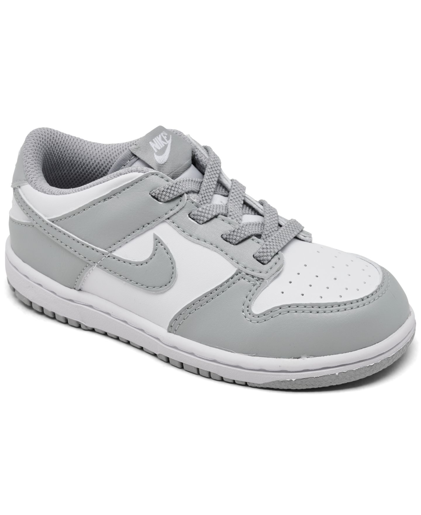 Детские кроссовки Nike Dunk Low Elastic Lace Lifestyle, цвет: Белый / Серый — фото 1