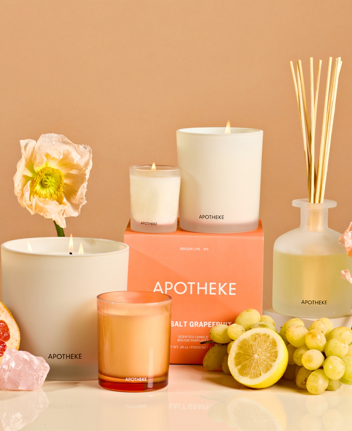 Apotheke Sea Salt Grapefruit 3-Wick Scented Candle, 0.26 oz.