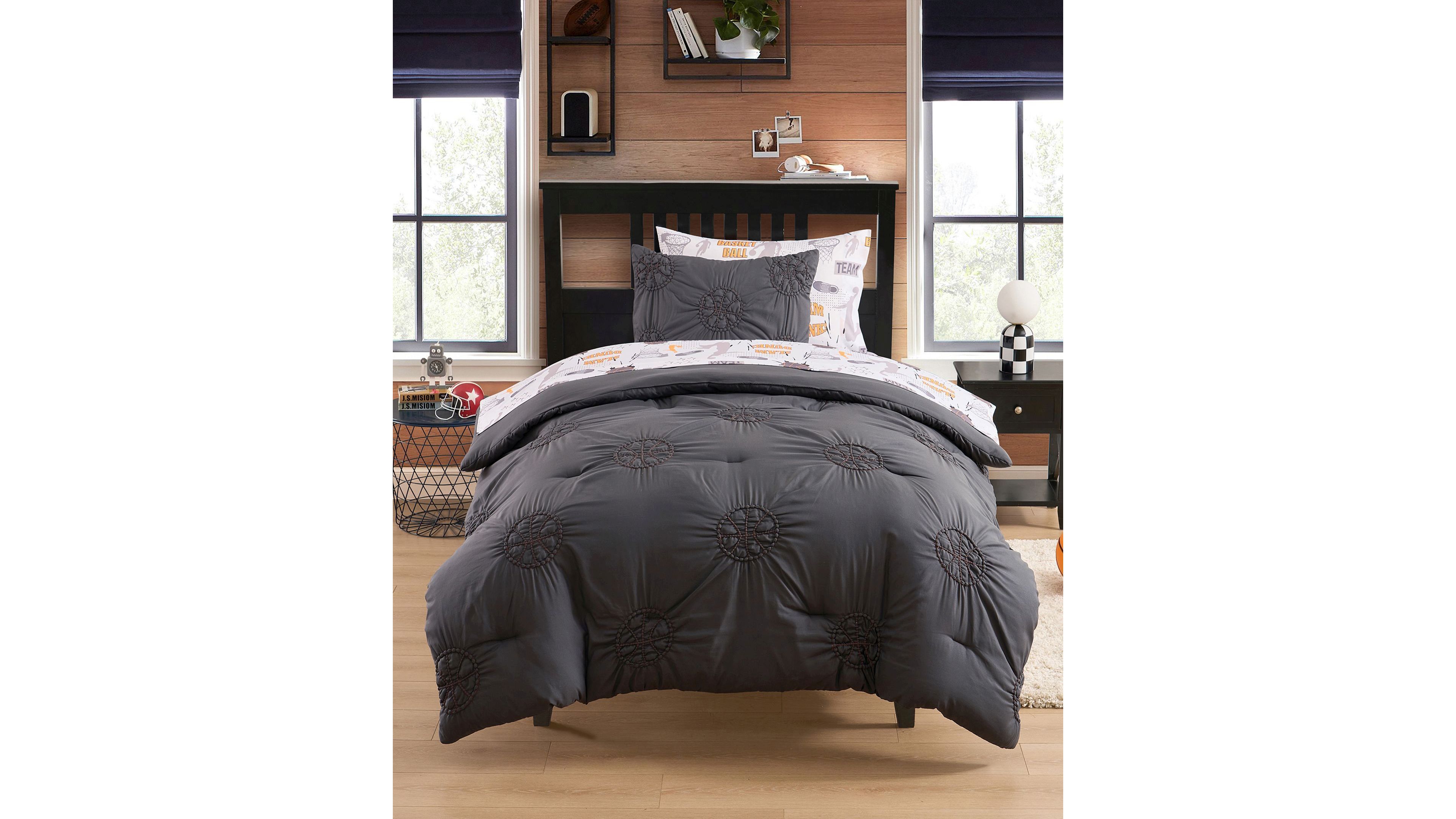 Sweet Home Collection Kids Basketball Pintuck 5-Piece Comforter Set, Twin