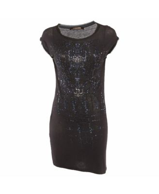 Women's Beaded Raw-Edge Knit Tunic