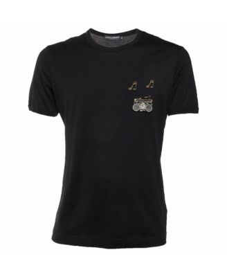 Women's Embellished Music Patch Cotton T-Shirt