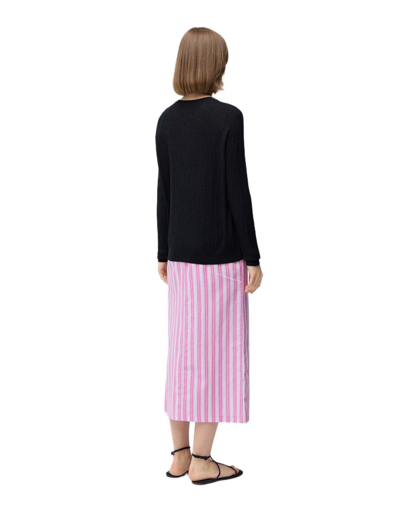 Женский свитер Gobi Cashmere Silk Cashmere Textured, цвет: Чёрный — фото 3
