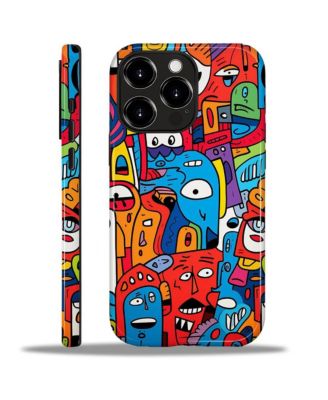 Phone Case Compatible with Apple iPhone, 2-Layer Durable, Faces in Color