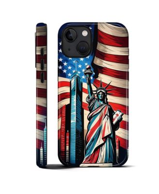 Phone Case Compatible with Apple iPhone 15 Plus, 2-Layer Durable, Liberty Skyline