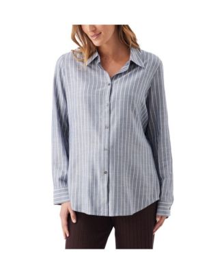 Maternity Millie Button Up Long-Sleeve Stripe Relaxed-Fit Shirt