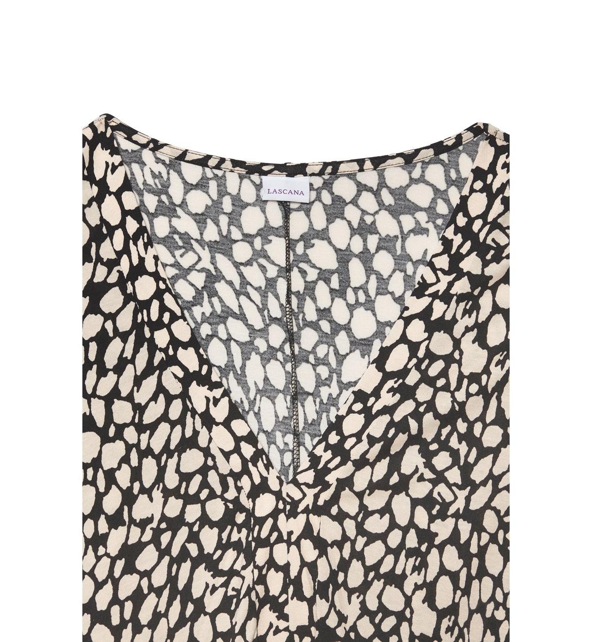 Lascana Women's V-Neck Long-Sleeve Printed Blouse