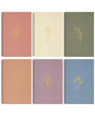 6 Pack B5 Spiral Notebooks College Ruled Hardcover 70 Sheets 80gsm Paper Journal For Office School Work