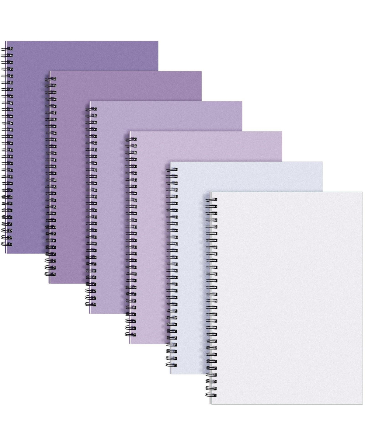 Danrong 6 Pack B5 Spiral Notebooks College Ruled Hardcover 70 Sheets 80gsm Paper Journal For Office School Work - Purple series