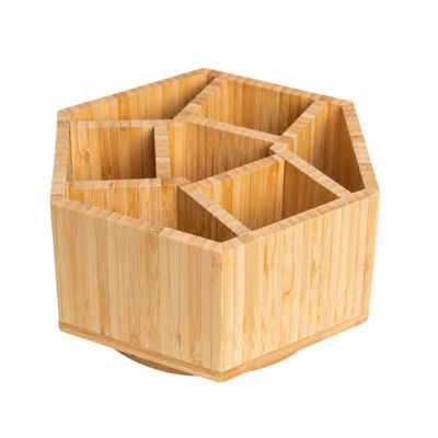 1 Pack Wooden Desktop Organizer Pen Holder Art Supply Makeup Brush Storage