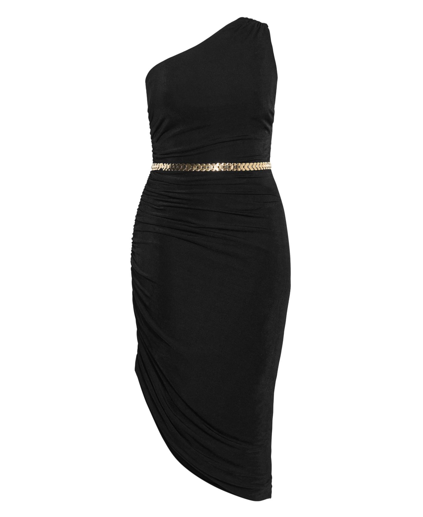 Женское платье CITY CHIC Plus Size Orbit One-Shoulder Body-Con Midi, цвет: Чёрный — фото 4