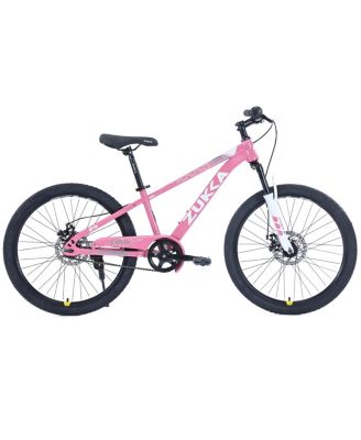 Mountain Bike 24 Inch Front Suspension Fork Double Disc Brakes, 220 lbs, Ages 9-12