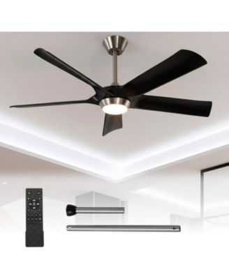 52" Modern Ceiling Fan with Light Remote Control, Dimmable LED Reversible Fan Light