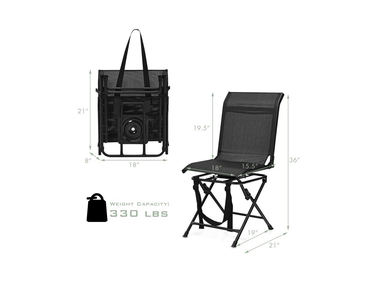 Boyel Living All weather Outdoor Foldable 360 Degree Swivel Chair with Iron Frame