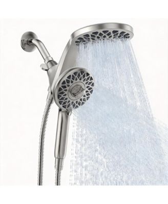 Rain Shower Head Handheld Dual 10 Spray Modes Knob Selector