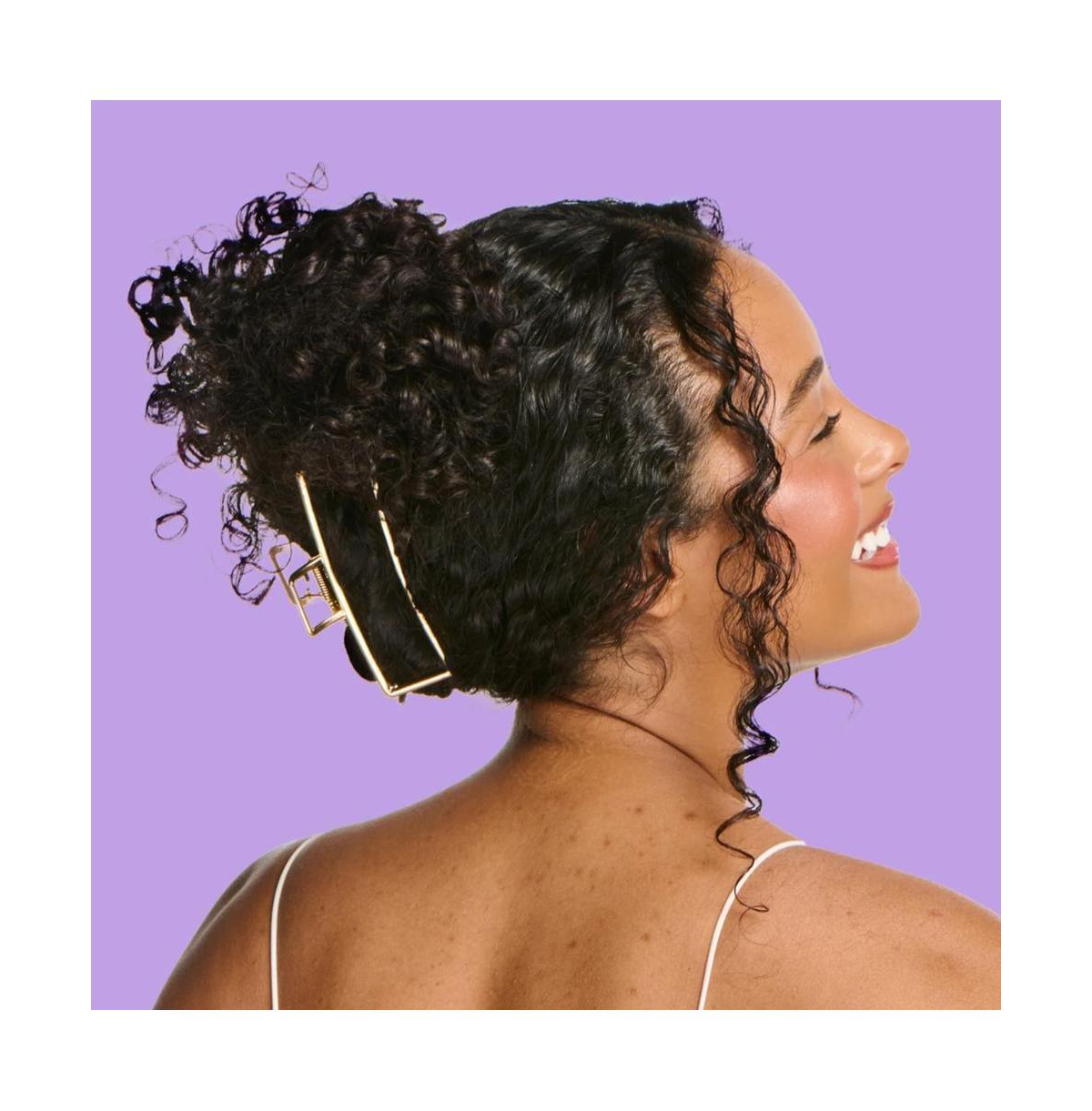 Gimme Beauty Gold Rush Claw Clip Metal, Rectangle Clip for Long, Thick and Curly Hair Comfortable and Fashionable