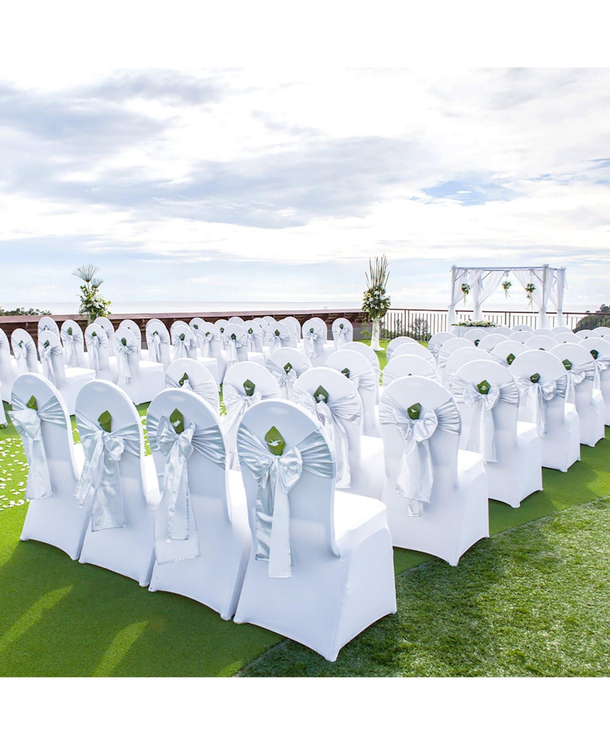 Slickblue 12 Pack Spandex Folding Chair Covers for Wedding Events