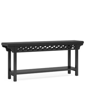 70.8" Farmhouse Console Table with Storage Shelves