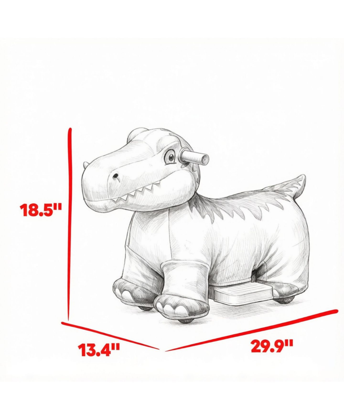Детская игрушка SEVORLEY 6V Dinosaur Ride-On Toy with Forward Drive, Ages 18-36 Months, цвет: Синий — фото 3