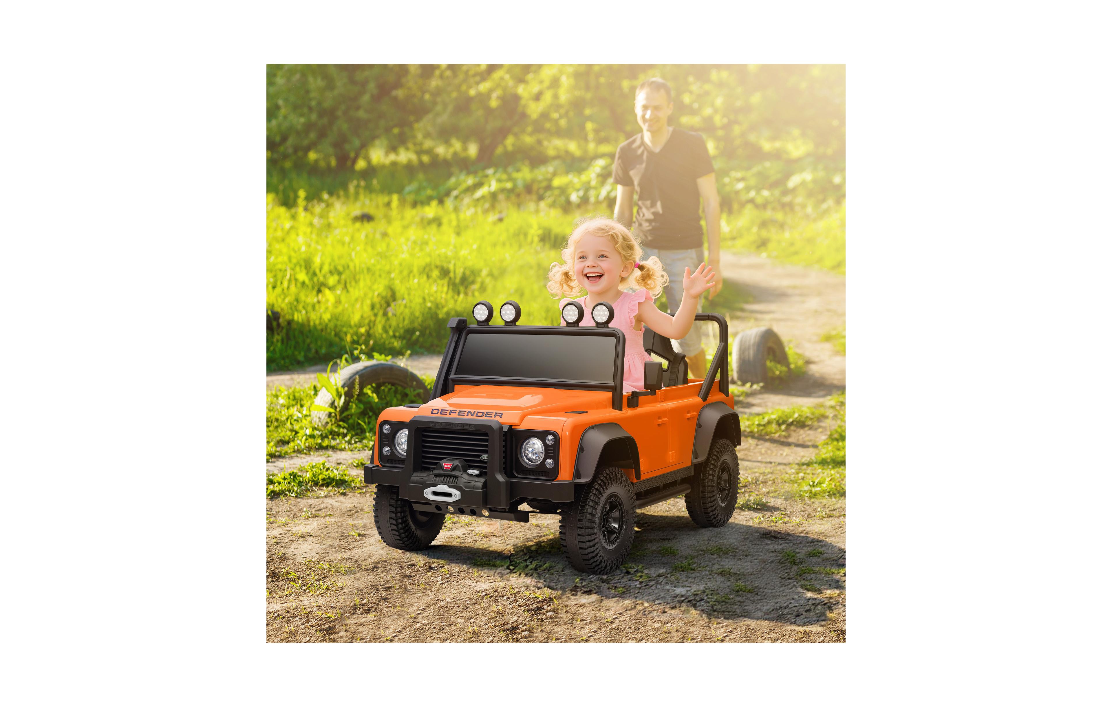 Sevorley 12V Land Rover Defender 110 Svx Kids Ride-On Truck with Parental Remote Control & Led Lights, Ages 37-60 Months