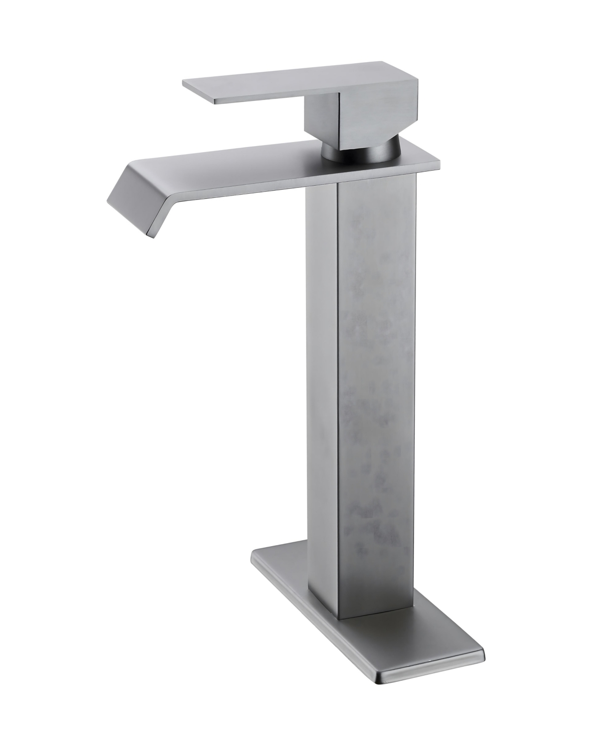 Thirtypeachy Single Handle Waterfall Bathroom Sink Faucet, Stainless Steel Tall Vessel Vanity Faucet - Nickel