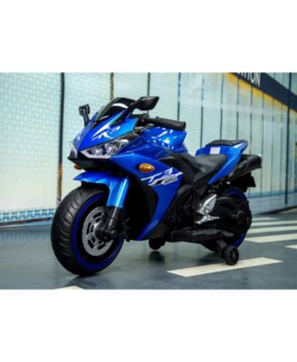 12V Rechargeable Electric Ride-On Motorcycle with Training Wheels, Ages 3-6