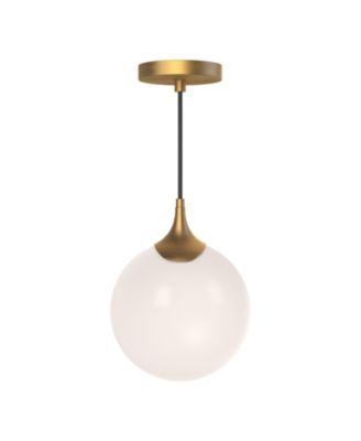 Nouveau 8-in Glass 1 Light Socket Pendant