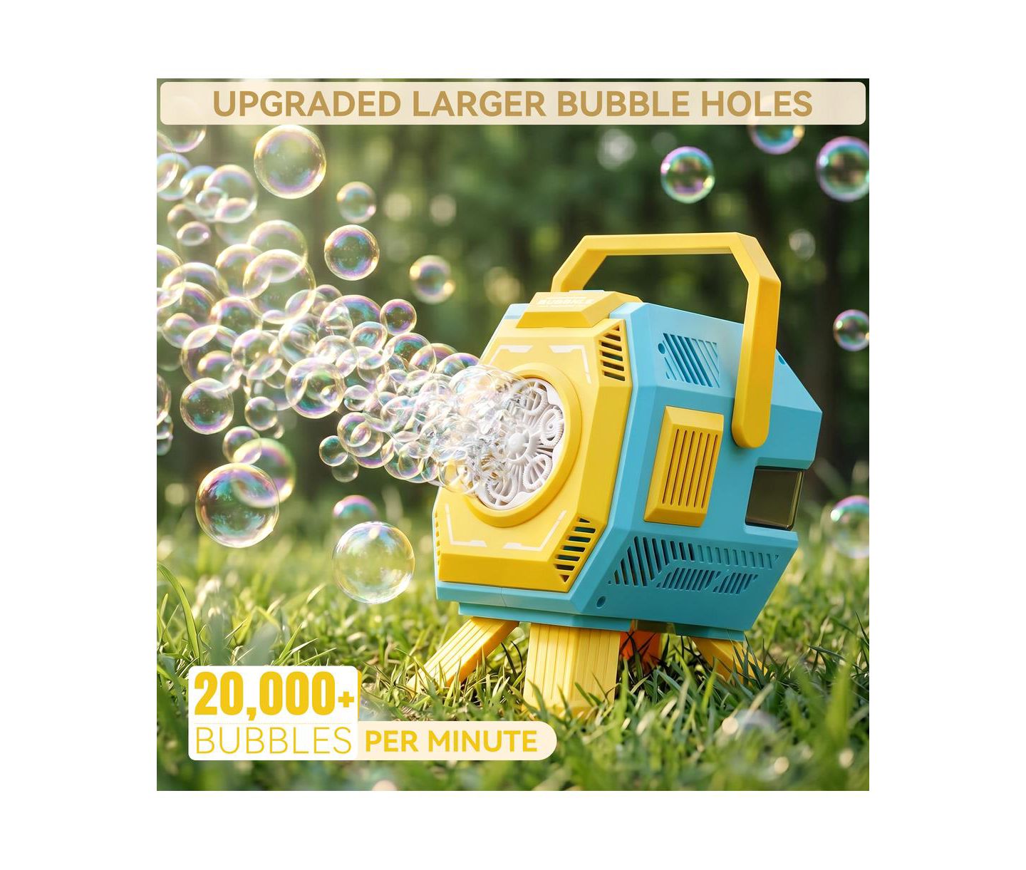 Детская игрушка Bruce & Shark Portable Bubble Machine With Lights, Ages 3+, цвет: Синий — фото 4