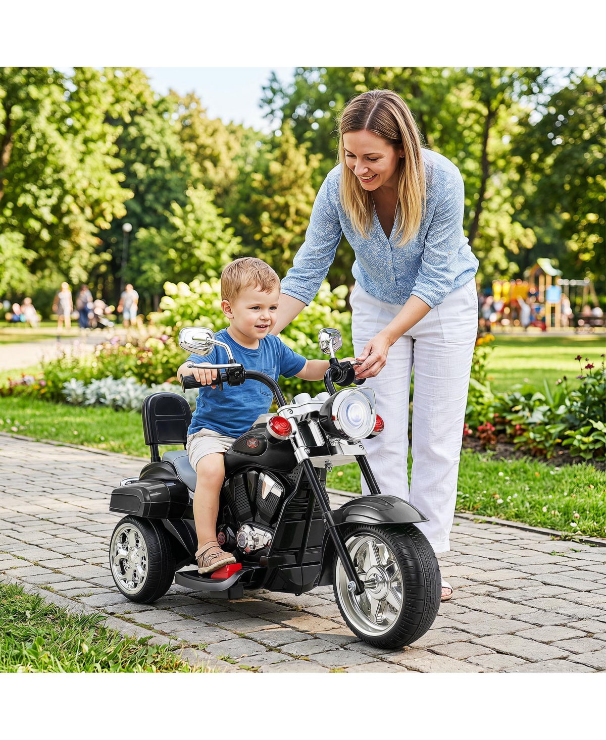 Gymax Kids 6V Battery-Powered 3-Wheel Electric Motorcycle, 66 lbs. Max Load, Ages 3+