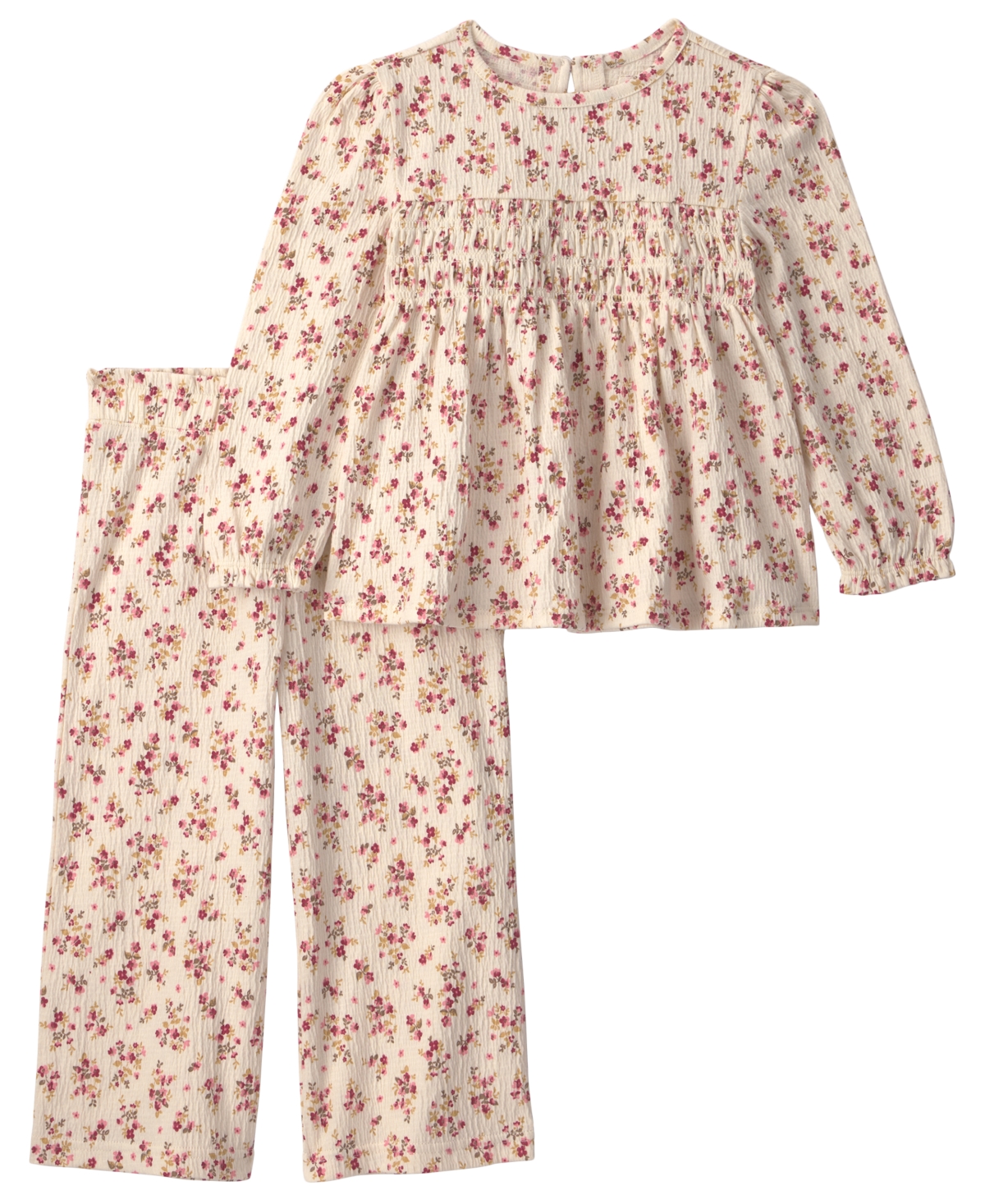 Carter's Little Planet Toddler Girls' 2T-5T Smocked Top and Pants, 2-Piece Set