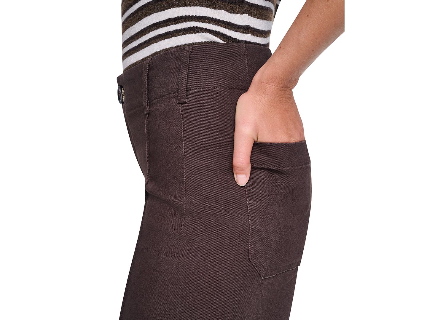 Женские джинсы DKNY Jeans Petite с высокой посадкой, широкие, цвет: Тёмно-коричневый — фото 6