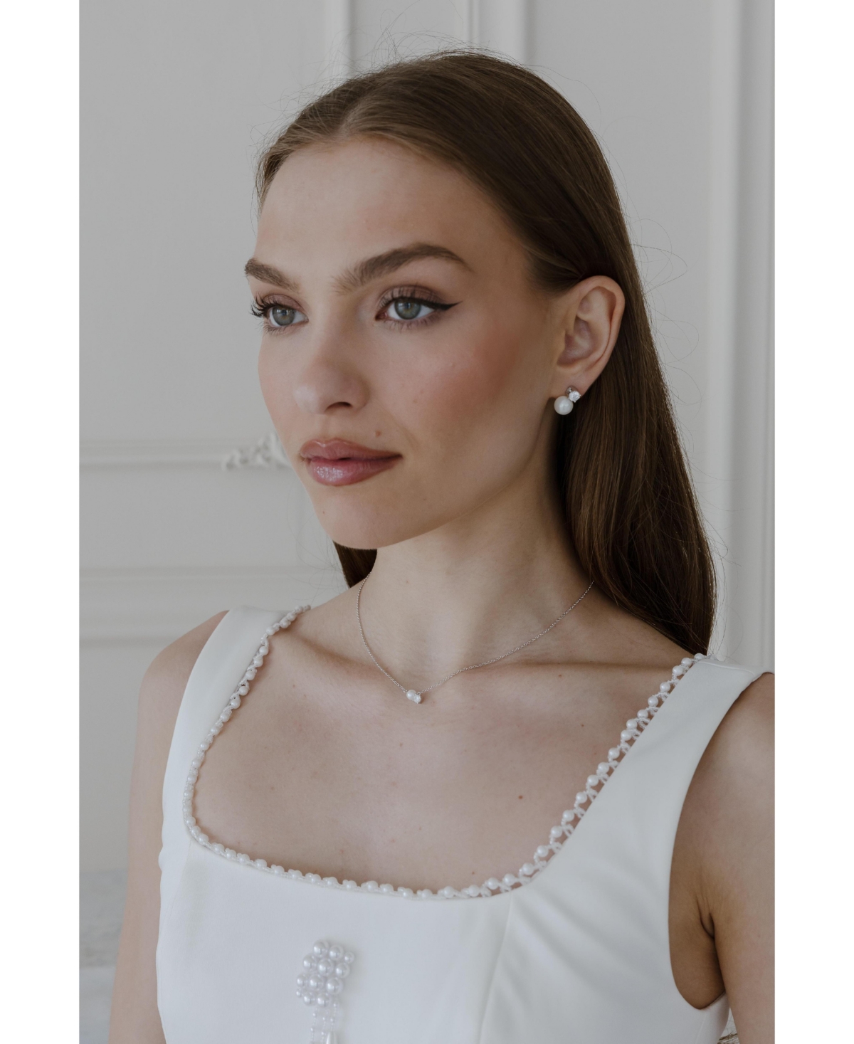 Untamed Petals Evermore Pearl and Crystal Necklace