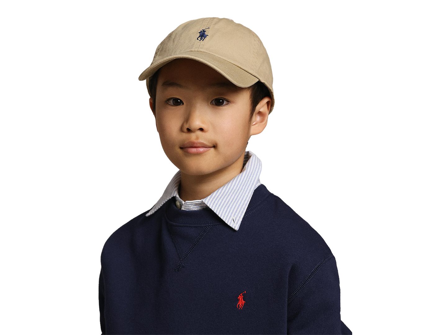 Кепка Polo Ralph Lauren Cotton Chino для мальчиков, цвет: Хаки / Синий — фото 3