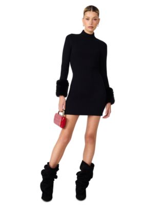 Juniors Riello Long-Sleeve Mock Neck Mini Dress