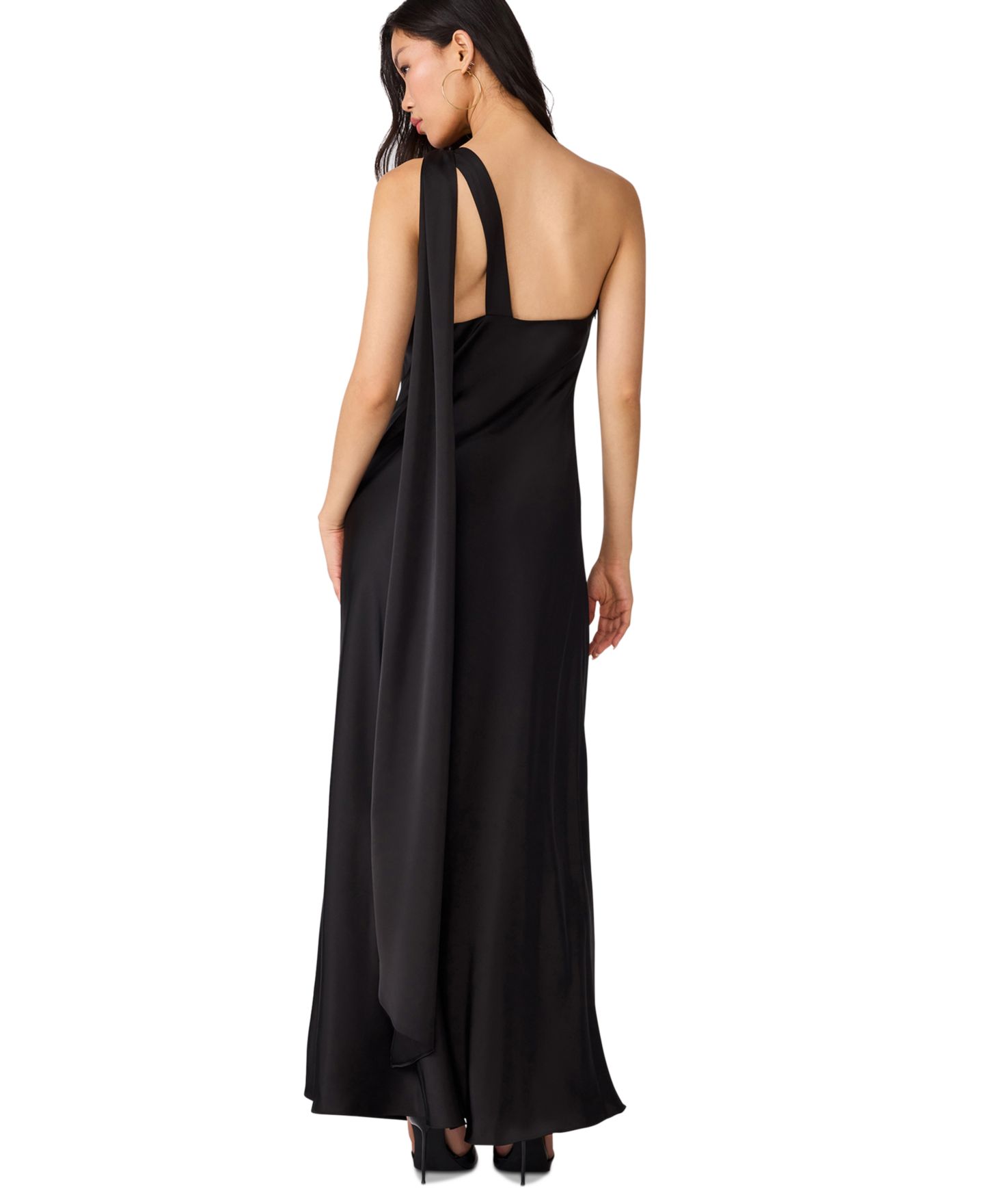 Женское платье Steve Madden Juniors' Aurorah Off-the-Shoulder Satin, цвет: Чёрный — фото 6