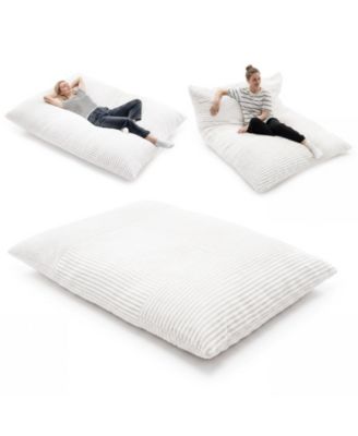 Convertible Bean Bag Floor Sofa with Machine-washable Corduroy Cover Soft Sponge