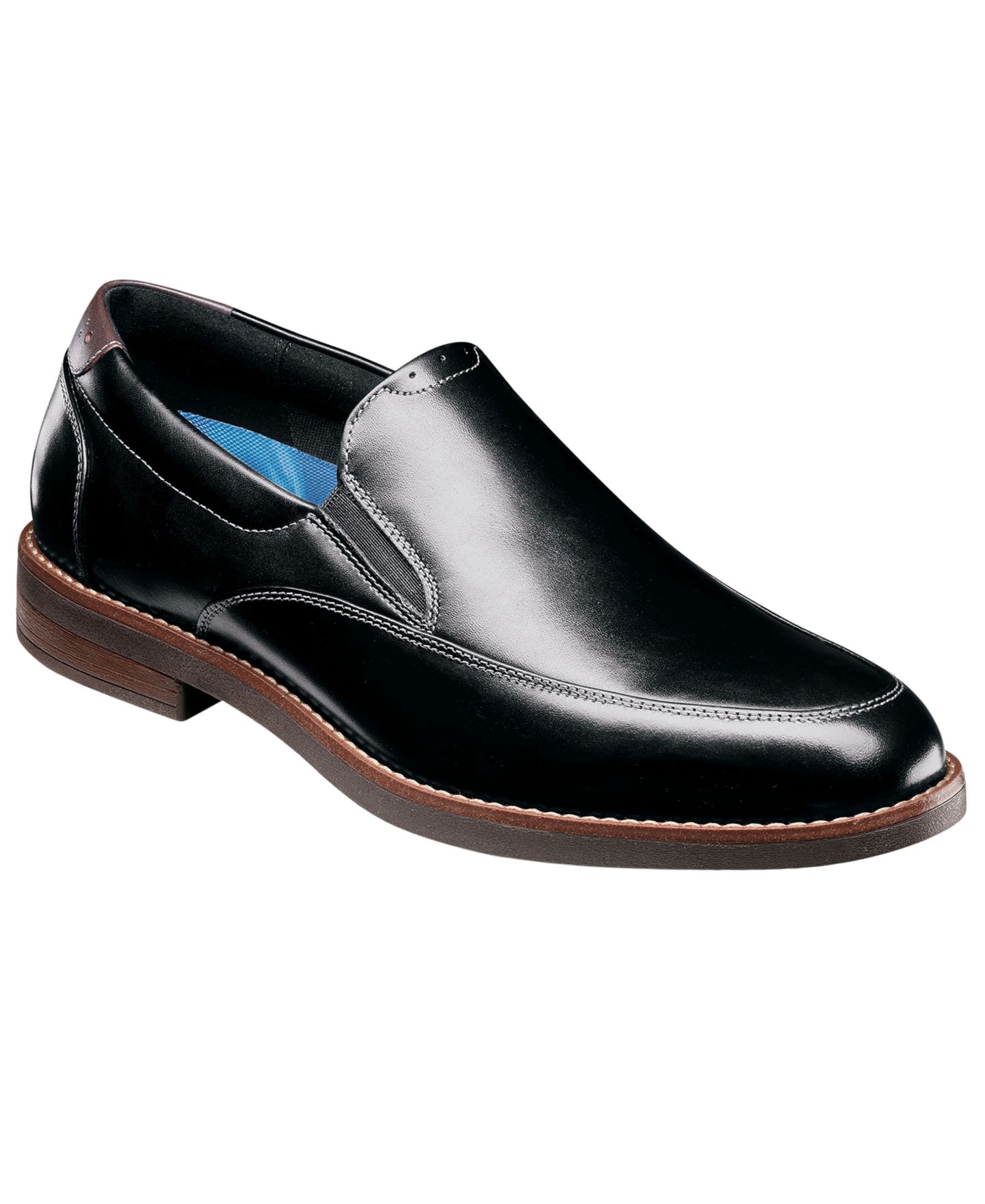 Мужские туфли Nunn Bush Fitz Flex Moc-Toe Venetian Dress Shoes, цвет: Чёрный — фото 1