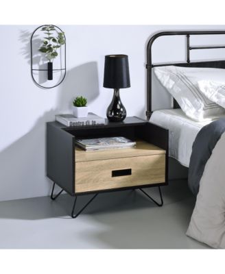 1-Drawer Nightstand with Hairpin Legs