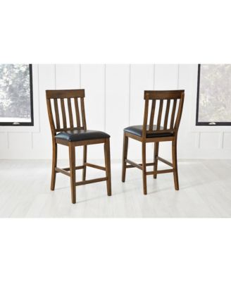 Mariposa Slatback Counter Chair, with Upholstered Seat (2 pack)