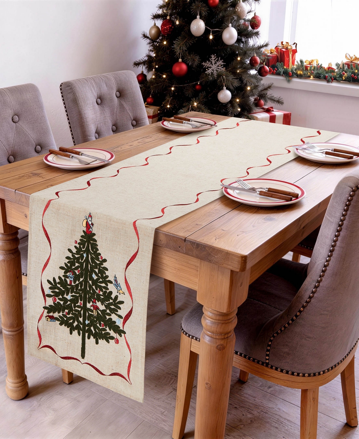 Spode Holiday Tree Table Runner, 14" x 72"