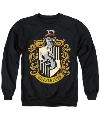 Men's Hufflepuff Crest Graphic Long-Sleeve Crewneck Sweatshirt